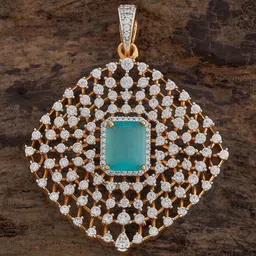 Kushal's Fashion Jewellery Gold-Plated Contemporary Cubic Zirconia Pendant-30
