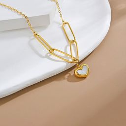 Jewels Galaxy Gold-plated Heart Shaped Necklace With Chains-17