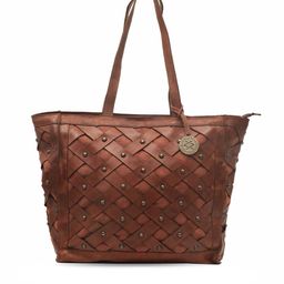 KOMPANERO Textured Leather Structured Shoulder Bag With Embellished image 1