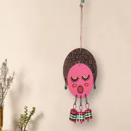 AAKRITI ART CREATIONS Pink & Brown Peaceful Polly Windchime-image-86