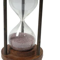 Antique Wooden and Metal Sand Timer Hour Glass Sandglass Clock Decorative Showpiece-7 cm-image-63