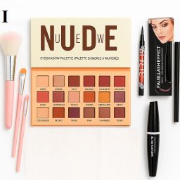 Pro Eye Combo: Eyeshadow, 5 Brush Set, Eyeliner, Kajal, Mascara-24