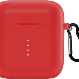 Pouch for boAt Airdopes 141 True Wireless Earbuds Cover With Key Chain (Red)-5