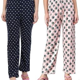 Pack of 2 Women Multicolored Pajamas Combo pack of 2 Women Pyjama-image-65