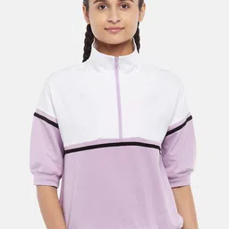 Ajile by Pantaloons Lavender & White Colourblocked Top-image-42