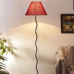 Mabel Maroon Jute Shade Club Floor Lamp With Iron Base By New Era-picture-18