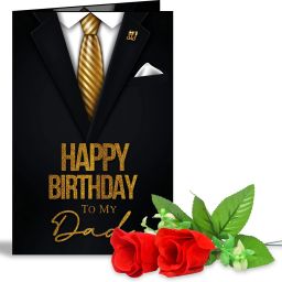 Happy birthday to my dad Greeting Card & 2 Red Roses Greeting Card-image-54