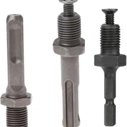 3PCS Drill Chuck Adaptor 1/4" Hex Shank Adapter to 1/2 12mm Carbon Steel Thread Diameter Round Shank Drill Chuck Adapter-image-2