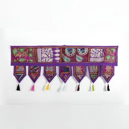 HANDICRAFT PALACE Purple & Red Patchwork Embroidered Hanging Toran-image-86