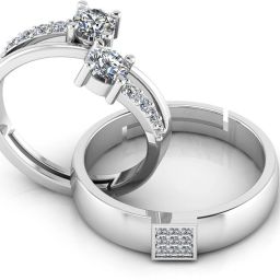 Adjustable Sterling 925 Silver Couple Ring Gift For Lover, 6 Months Warranty Sterling Silver Cubic Zirconia Rhodium Plated Ring-image-15