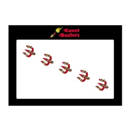 Comet Busters 5 Pcs Embellished Reusable Trishul-Shaped Designer Bindis - Red-13