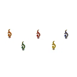 Comet Busters 5 Pcs Embellished Reusable Designer Bindis - Multicoloured-51