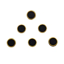 Comet Busters Set of 6 Designer Circular Bindis - Black-57