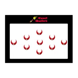 Comet Busters 9 Pcs Embellished Reusable Crescent-Shaped Bindis - Red-17