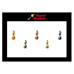 Comet Busters 5 Pcs Embellished Reusable Designer Bindis - Multicoloured image 2