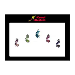 Comet Busters 5 Pcs Embellished Reusable Designer Bindis - Multicoloured image 2