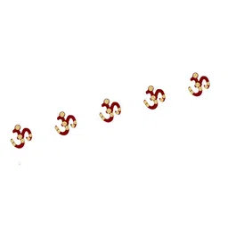 Comet Busters 5 Pcs Embellished Reusable Om-Shaped Designer Bindis - Red image 2