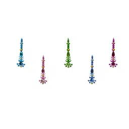 Comet Busters 5 Pcs Embellished Reusable Designer Bindis - Multicoloured image 3