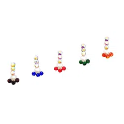Comet Busters 5 Pcs Embellished Reusable Designer Bindis - Multicoloured image 2