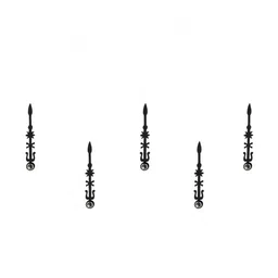 Comet Busters 5 Pcs Embellished Reusable Designer Bindis - Black image 3