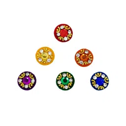 Comet Busters 6 Pcs Embellished Reusable Designer Bindis - Multicoloured image 2