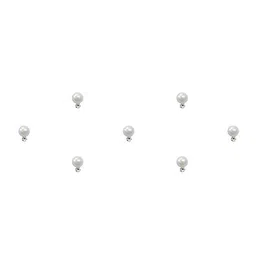 Comet Busters 7 Pcs Embellished Reusable Designer Bindis - White image 2
