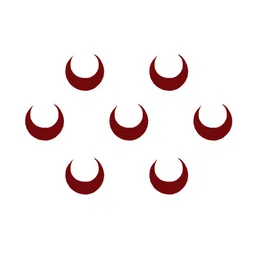 Comet Busters 7 Pcs Reusable Crescent-Shaped Designer Bindis - Maroon image 2