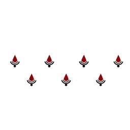 Comet Busters 7 Pcs Reusable Designer Bindis - Black & Red image 2