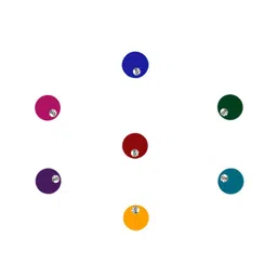Comet Busters 7 Pcs Embellished Reusable Designer Bindis - Multicoloured image 3