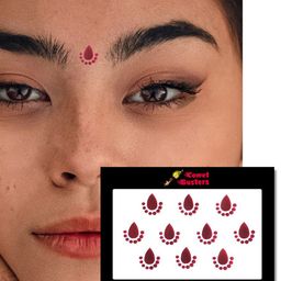 Comet Busters 10 Pcs Maroon Reusable Solid Bindi image 2