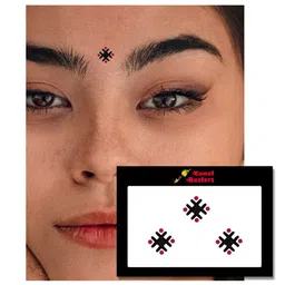 Comet Busters 3 Pcs Reusable Designer Bindis - Black & Magenta image 2