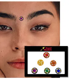 Comet Busters 6 Pcs Embellished Reusable Designer Bindis - Multicoloured image 3