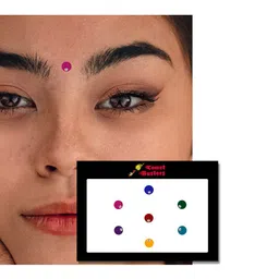 Comet Busters 7 Pcs Embellished Reusable Designer Bindis - Multicoloured image 2
