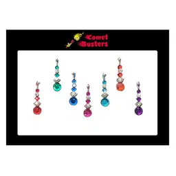 Comet Busters Set Of 7 Red & Blue Bindi image 3