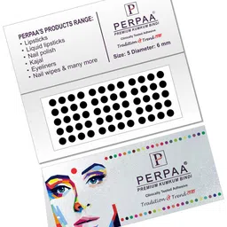 PERPAA Black Velvet Kumkum Bindi Box with 15 Flaps - Size 5-19