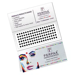 PERPAA Black Velvet Kumkum Bindi Box with 15 Flaps - Size 7.5-11