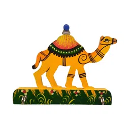 INDIA MEETS INDIA Yellow & Red Printed Wooden Hook-26