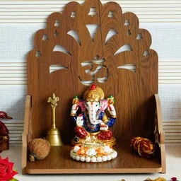 eCraftIndia Om Laminated Wooden Pooja Temple-18