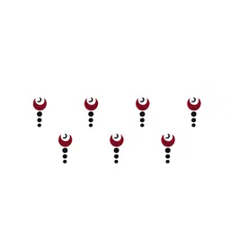 Comet Busters 7 Pcs Reusable Crescent-Shaped Designer Bindis - Black & Maroon-31