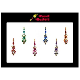 Comet Busters 6 Pcs Reusable Handcrafted Designer Bindi - Multicolored image 1