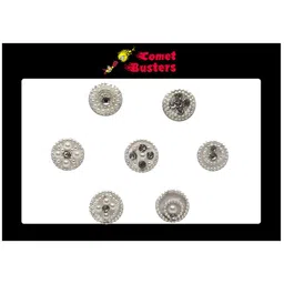 Comet Busters White Embellished Designer Bindis - 7 Pcs image 1