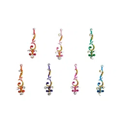 Comet Busters 7 Pcs Embellished Reusable Designer Bindis - Multicoloured image 1