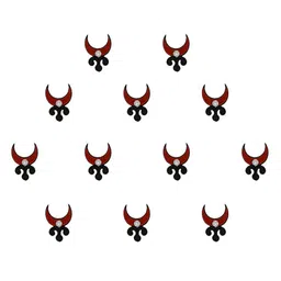 Comet Busters 12 Pcs Reusable Designer Bindis - Maroon & Black image 3