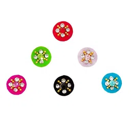 Comet Busters 6 Pcs Embellished Reusable Designer Bindis - Multicoloured image 3