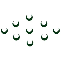 Comet Busters 9 Pcs Reusable Crescent-Shaped Bindis - Dark Green image 2