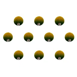 Comet Busters 10 Pcs Embellished Reusable Designer Bindis - Mustard Yellow & Green image 2