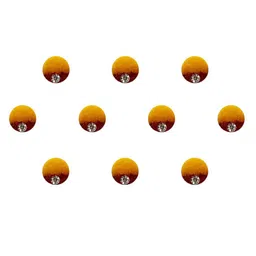 Comet Busters 10 Pcs Embellished Reusable Designer Bindis - Mustard Yellow & Brown image 2