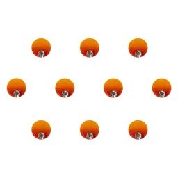 Comet Busters 10 Pcs Embellished Reusable Designer Bindis - Orange image 2