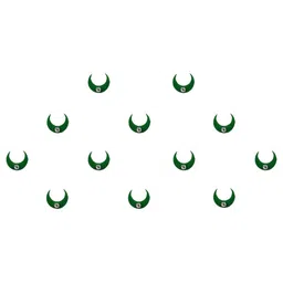 Comet Busters 12 Pcs Embellished Reusable Crescent-Shaped Bindis - Green image 2