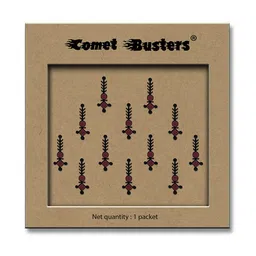 Comet Busters 12-Pcs Handmade Traditional Designer Bindi - Black & Maroon image 2
